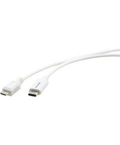 C-USB/CMicroB-3 USB 2.0 USB-C(M) to USB Micro-B(M) Cable, 1.8 m, Length: 0.9, Colour: White