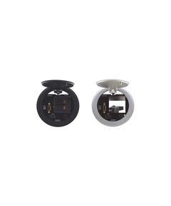 RTBUS-21XL(B) Round Table Connection Bus, Black, Anodized Aluminium Top, For Germany Power Socket, Height: 16, Number of Connection Sockets: 2, Colour: Black