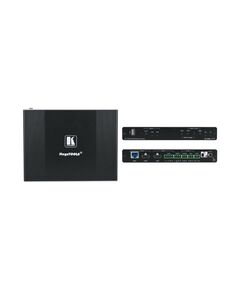 KIT-401/EU-80/86(W) 4K Auto–Switcher/Scaler Kit over Long–Reach HDBaseT — with white EU (80mm) and UK (86mm) size wall–plate frame, Version: EU Version