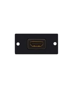 W-H(W-HDMI)(B) HDMI Wall Plate Insert, Black, Single Slot, Colour: Black