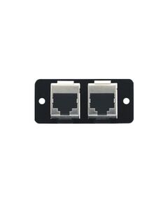 W4545(B) Dual Ethernet Wall Plate Insert, Black, Single Slot, Colour: Black