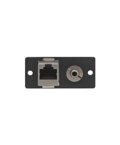 WA-45(B) 3.5mm & RJ-45 Pass-Through Wall Plate Insert, Black, Single Slot, Colour: Black