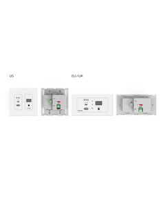 WP-SW2-EN7/US-D(W) High–Performance, AVoIP Auto–Switch 2-Gang Wall-Plate Encoder, US Plug, Power Compatibility: US