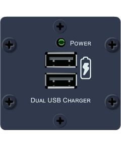 W-2UC(G) Dual USB Charger Insert, Grey, Colour: Grey