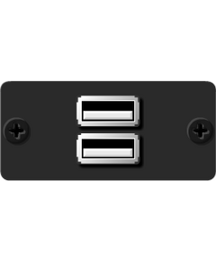 WU-2AA(B) USB Wall Plate Insert, Black, Double Slot, Colour: Black