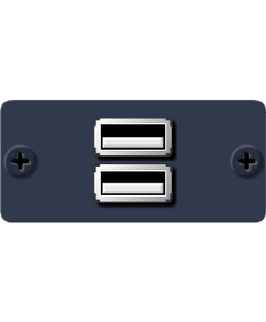 WU-2AA(G) USB Wall Plate Insert, Grey, Double Slot, Colour: Grey