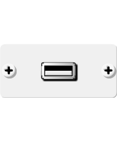 WU-AA(W) USB Wall Plate Insert, White, Single Slot, Supports USB 1.0/USB 2.0, Colour: White