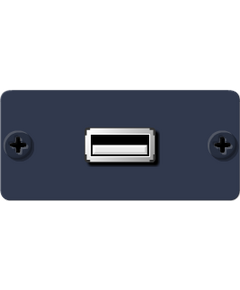 WU-AB(G) USB Wall Plate Insert, Grey, Single Slot, USB-TypeA Female to USB-Type B Female, Colour: Grey