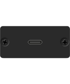 WU-CA(B) USB Wall Plate Insert, Black, Single Slot, 12cm Long, Colour: Black