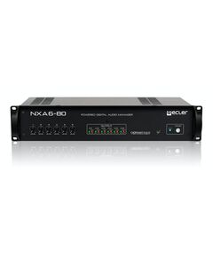 NXA 6-80 Digital Audio Manager, 6x3-pin Euroblock Input, Ethernet & RS-232, 6x2-Pin Euroblock Output, Black