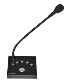 MPAGE4 Desktop Paging Station, 4 Zones, Black, Cardioid, 50Hz to 18kHz