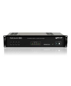 NXA 4-80 Digital Audio Manager, 4x3-pin Euroblock Input, Ethernet & RS-232, 4x2-Pin Euroblock Output, Black