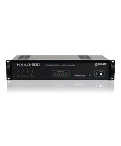 NXA 4-200 Digital Audio Manager, 4x3-pin Euroblock Input, Ethernet & RS-232, 4x2-Pin Euroblock Output, Black