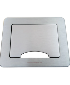 TBUS-5XL(BC) Table Top Enclosure, Silver Sand Blasted Anodized Aluminium, Manually Retracting Lid, Colour: Silver