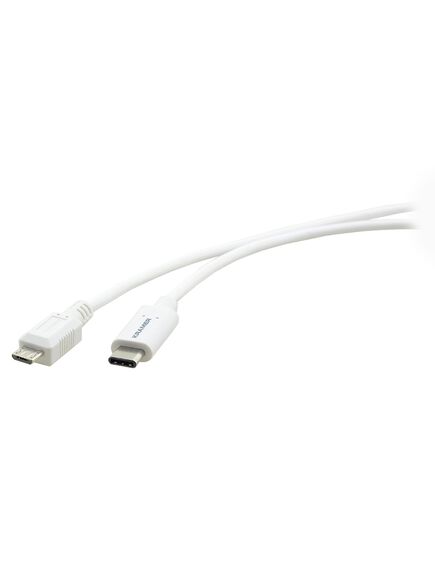 C-USB/CMicroB-6 USB 2.0 USB-C(M) to USB Micro-B(M) Cable, 3.0 m, Length: 1.8, Colour: White