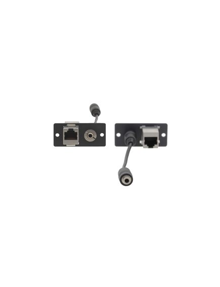 WA-45(B) 3.5mm & RJ-45 Pass-Through Wall Plate Insert, Black, Single Slot, Colour: Black, 2 image