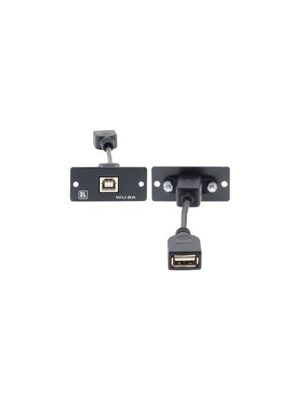 WU-BA(B) USB Wall Plate Insert, Black, Single Slot, USB-Type B Female to USB-TypeA Female, Colour: Black, 2 image