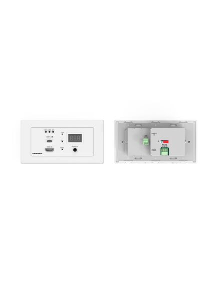 WP-SW2-EN7/EU(W)-80/86 High–Performance, AVoIP Auto–Switch 2-Gang Wall-Plate Encoder, EU Plug, Power Compatibility: EU, 5 image