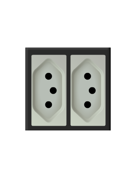 TS-BR Dual Power Socket, TS Brazil, 2xSocket