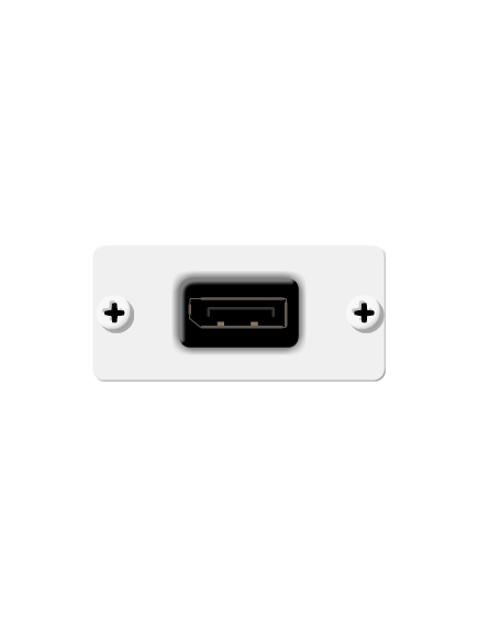 W-DP(W) DisplayPort Wall Plate Insert, White, Single Slot, Colour: White