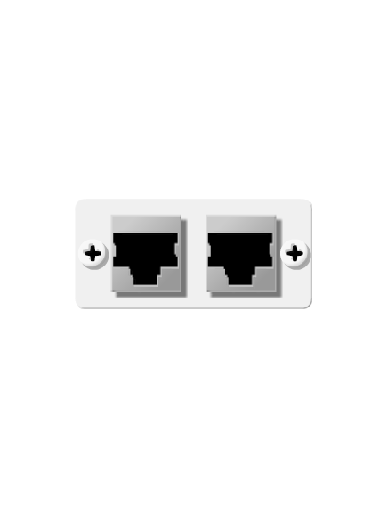 W4545(W) Dual Ethernet Wall Plate Insert, White, Single Slot, Colour: White