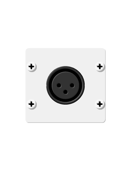 WA-1XLF(W) XLR Wall Plate Insert, White, Double Slot, Colour: White