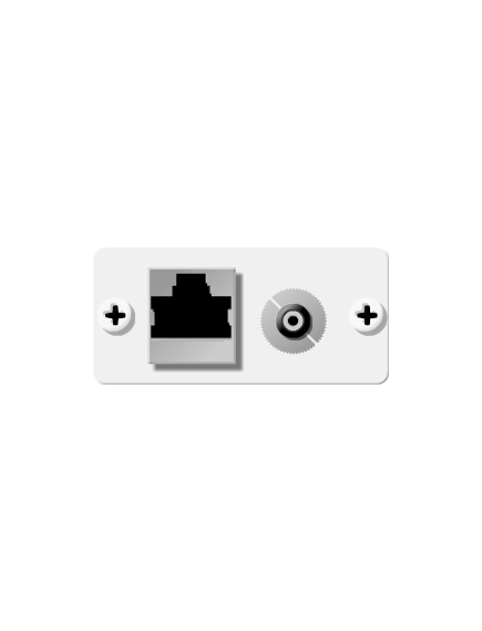 WA-45(W) 3.5mm & RJ-45 Pass-Through Wall Plate Insert, White, Single Slot, Colour: White