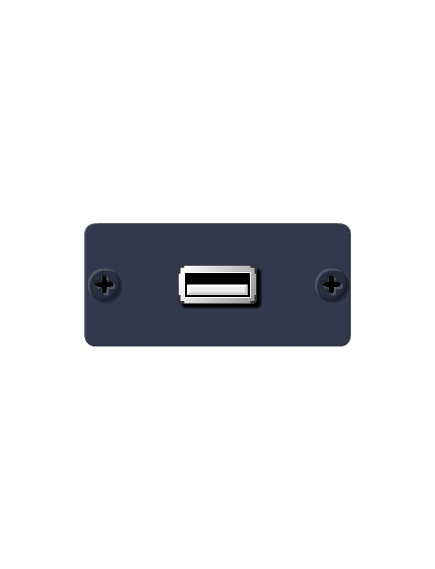 WU-AB(G) USB Wall Plate Insert, Grey, Single Slot, USB-TypeA Female to USB-Type B Female, Colour: Grey