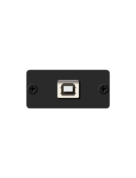 WU-BA(B) USB Wall Plate Insert, Black, Single Slot, USB-Type B Female to USB-TypeA Female, Colour: Black