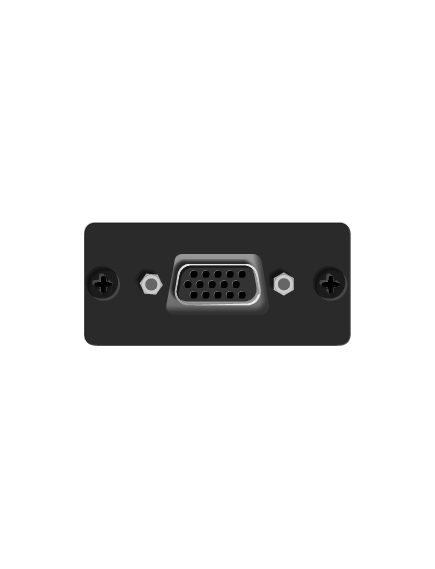 WX-2F(B) VGA/UXGA VGA/UXGA Wall Plate Insert, Black, Single Slot, Colour: Black