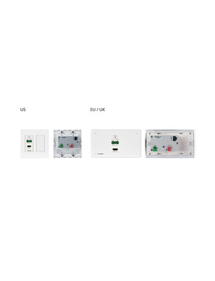 WP-789R/US-D(W) 4K60 4:2:0 HDMI 2-Gang PoE Wall-Plate Receiver with RS-232 & IR over Long-Reach HDBaseT, Version: US-D