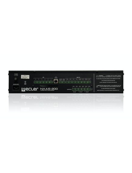 NXA 6-200 Digital Audio Manager, 6x3-pin Euroblock Input, Ethernet & RS-232, 6x2-Pin Euroblock Output, Black, 2 image