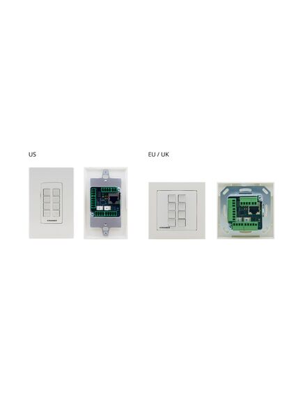 RC-308/US-D(W/B) 8-button PoE and I/O Control Keypad, US–D–size with White & Black Decora® Design Frame Sets, Colour: Black, White, Version: US-D Version