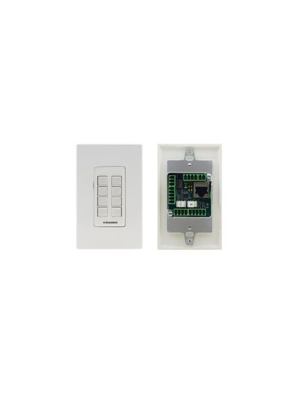 RC-308/EU-80/86(W) 8-button PoE and I/O Control Keypad, EU & UK–size with EU & UK White Frames, Colour: White, Version: EU 80/86 Version, 2 image