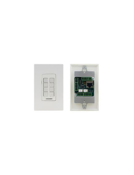 RC-208/EU-80/86(W) 8-button I/O Control Keypad, EU & UK–size with EU & UK White Frames, Colour: White, Version: EU 80/86 Version, 4 image