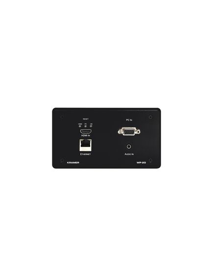 WP-20/EU(B)-80 Active Wall Plate - HDMI & Computer Graphics with Ethernet, Bidirectional RS-232 & Stereo Audio HDBaseT Transmitter, Colour: Black, Version: EU 80, 2 image