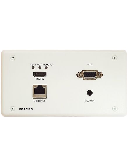 KIT-401/EU-80/86(W) 4K Auto–Switcher/Scaler Kit over Long–Reach HDBaseT — with white EU (80mm) and UK (86mm) size wall–plate frame, Version: EU Version, 4 image