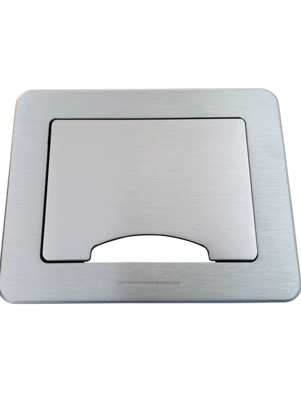 TBUS-5XL(BC) Table Top Enclosure, Silver Sand Blasted Anodized Aluminium, Manually Retracting Lid, Colour: Silver