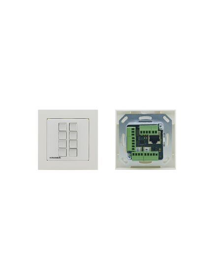 RC-208/EU-80/86(W) 8-button I/O Control Keypad, EU & UK–size with EU & UK White Frames, Colour: White, Version: EU 80/86 Version, 2 image